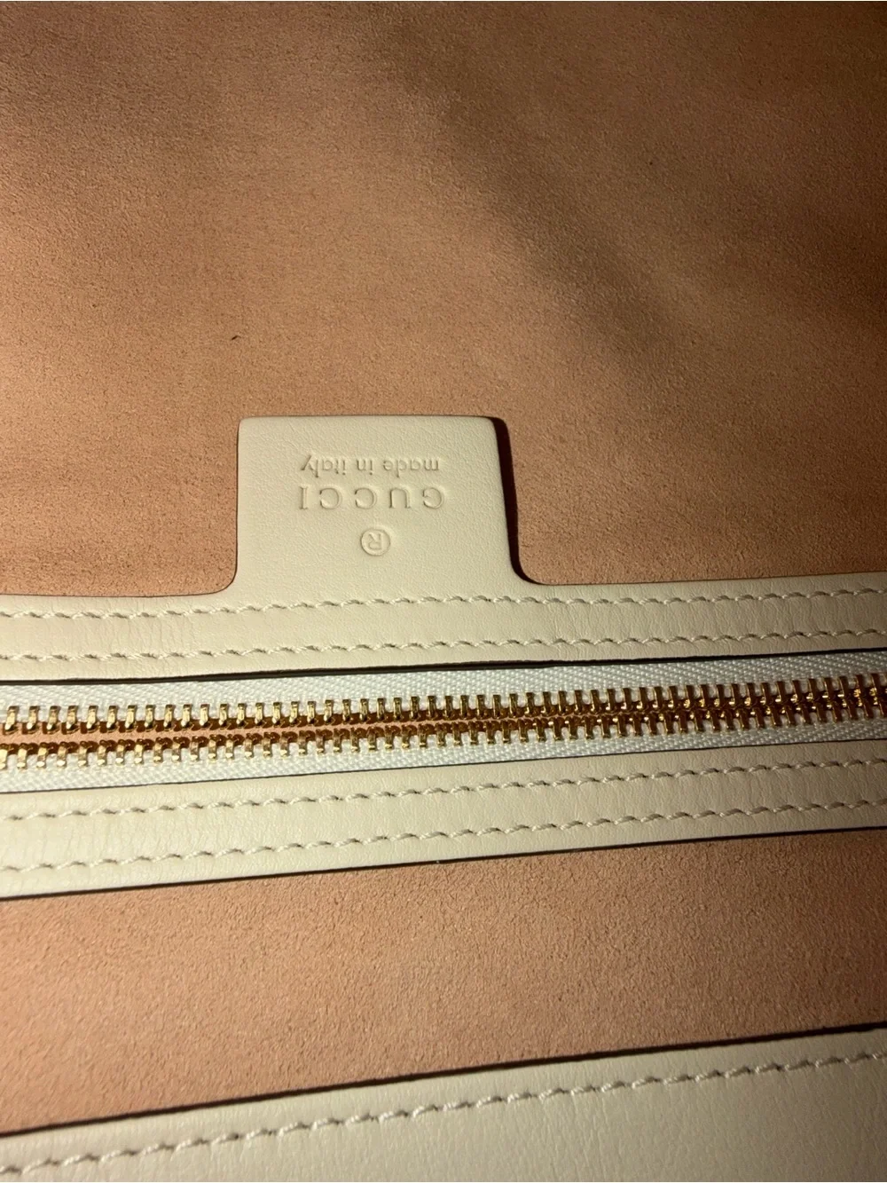 Gucci Beige GG Supreme Tote with White Trim and Gold Hardware